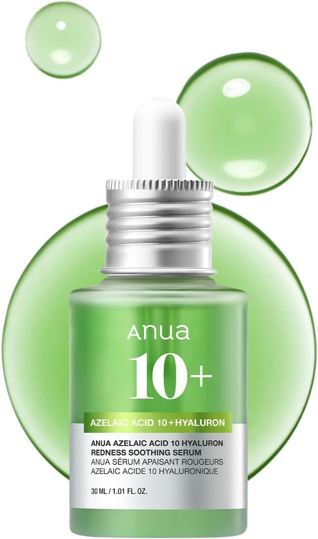 Anua Azelaic Acid 10 Hyaluron Redness Soothing Serum, Facial Serum for Sensitive skin, Hyaluronic Acid, Niacinamide, Spot Care, Natural Color, Vegan, Korean Skincare (30ml/ 1.01 fl oz.)