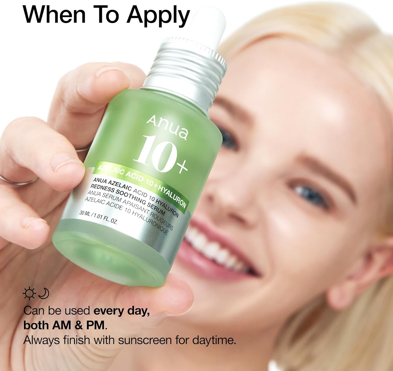 Anua Azelaic Acid 10 Hyaluron Redness Soothing Serum, Facial Serum for Sensitive skin, Hyaluronic Acid, Niacinamide, Spot Care, Natural Color, Vegan, Korean Skincare (30ml/ 1.01 fl oz.)