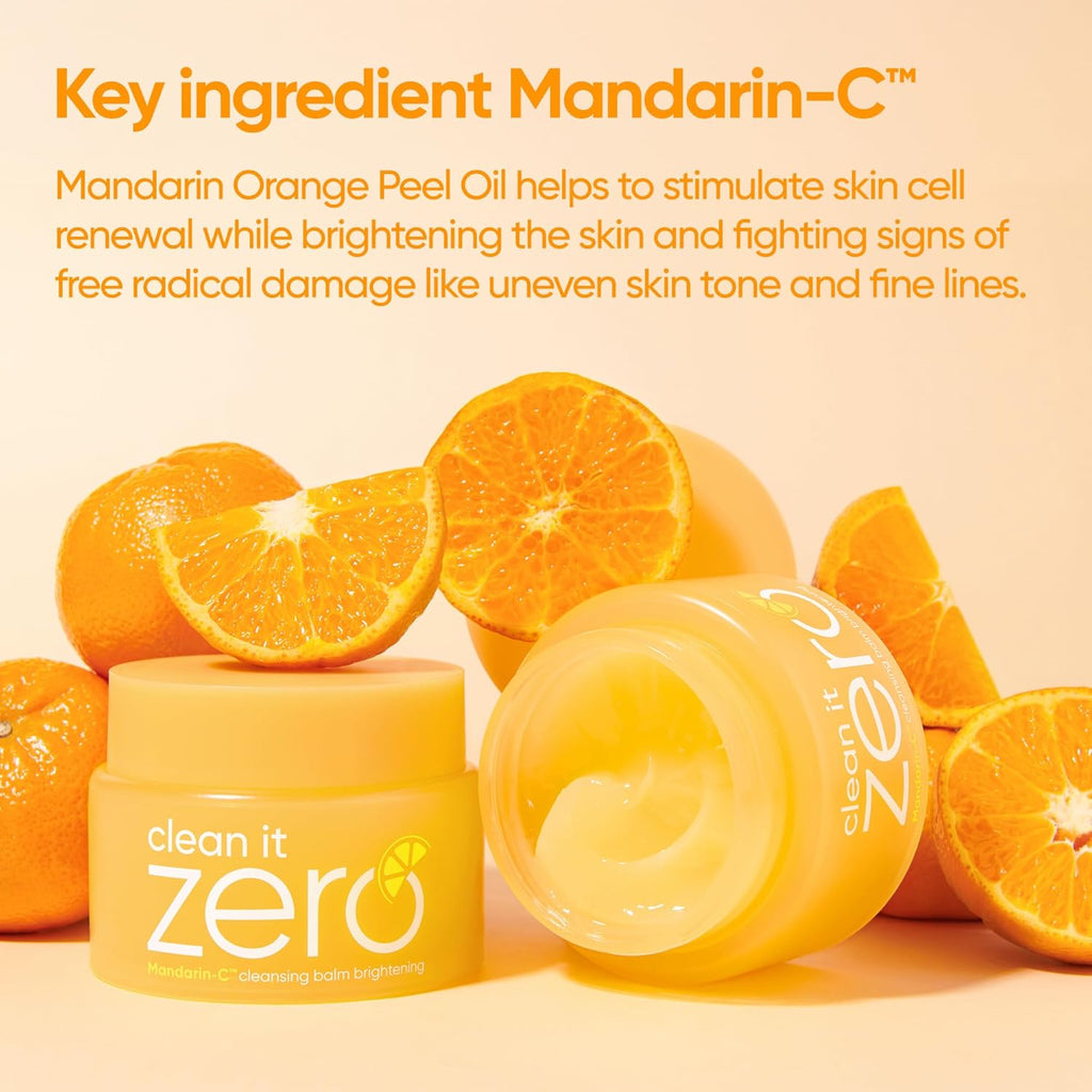 BANILA CO Clean It Zero Brightening Mandarin-C Cleansing Balm – Vitamin C Makeup Remover (100ml)