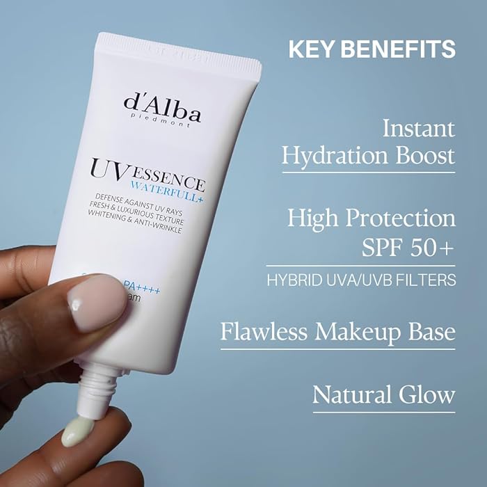 d’Alba Piedmont UV Essence Sunscreen 50ml SPF50+ PA++++ | White Truffle Korean Sun Cream for Face