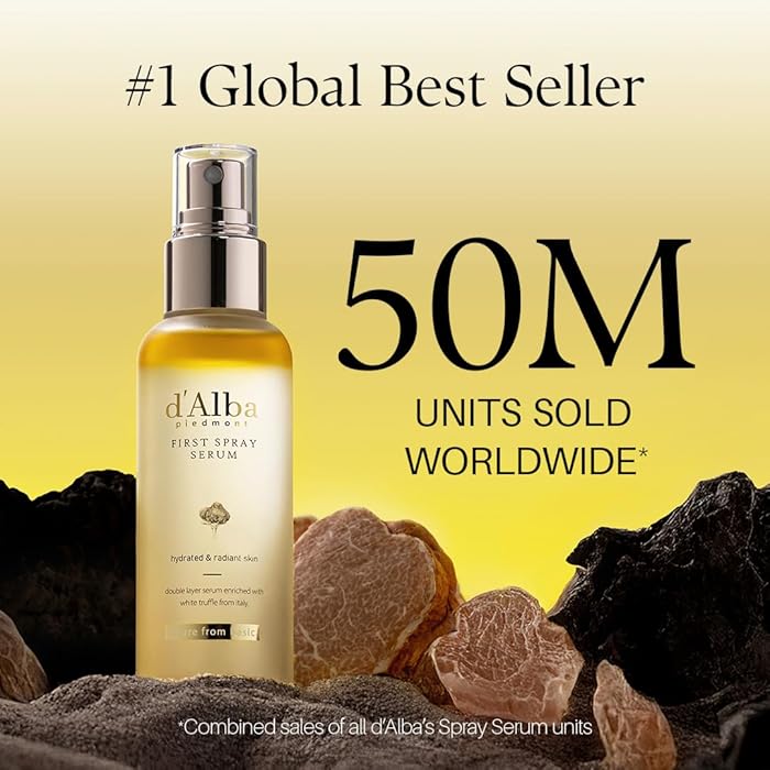 d'Alba Piedmont First Spray Serum 100ml Hydrates & Nourishes Skin | Light-weight Face Moisturizer, Glow Serum For Radiant Skin, Non Comedogenic, All In One Mist, Korean Skin Care