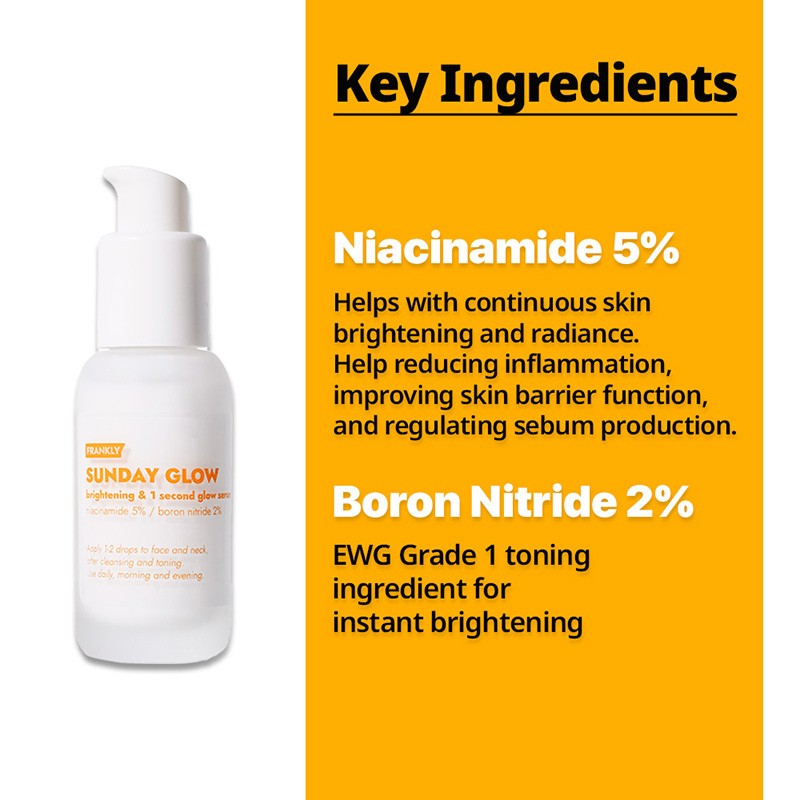 FRANKLY SUNDAY GLOW INSTANT RADIANCE & GLOW SERUM 37ML