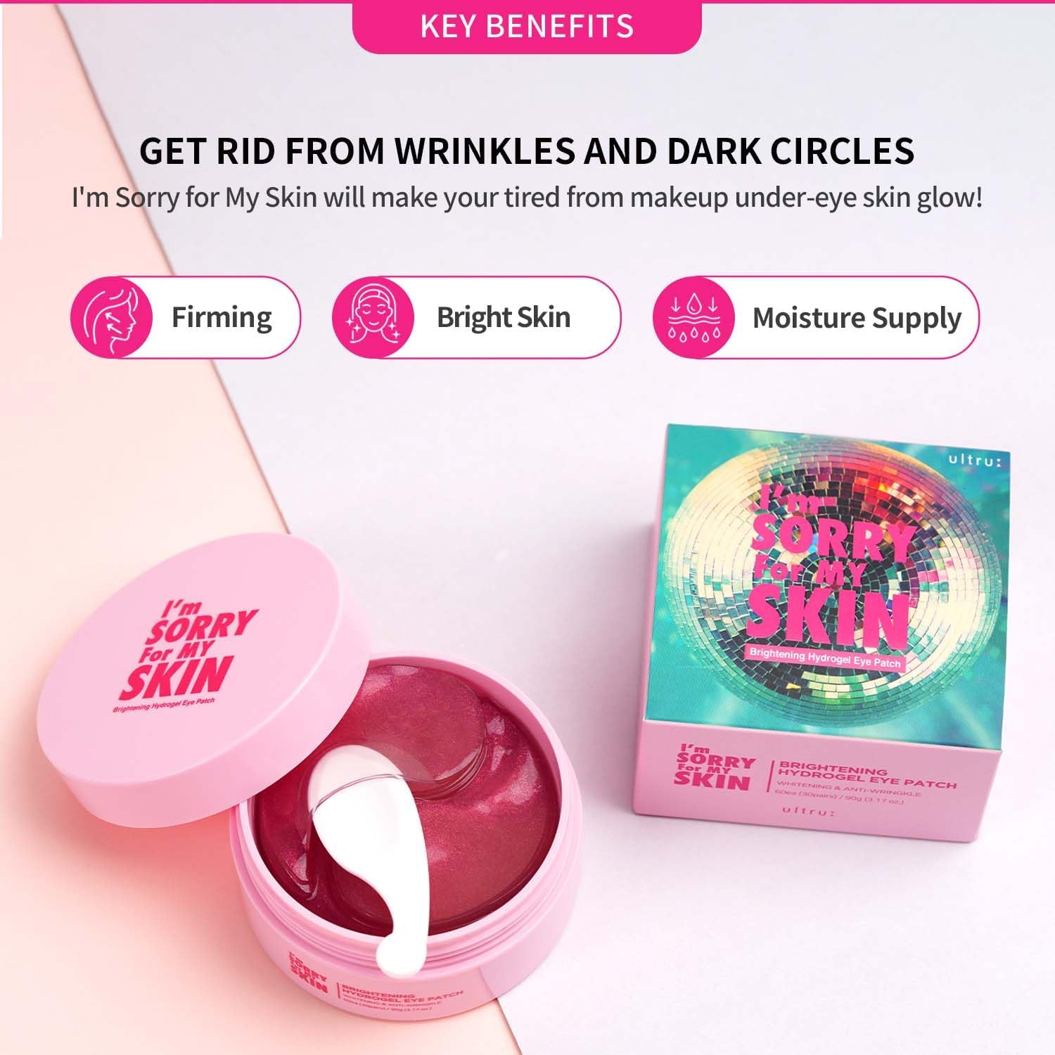 I'm Sorry For My Skin Hydrogel Eye Patch – Collagen Under Eye Patches for Dark Circles & Wrinkles (60 Pads)