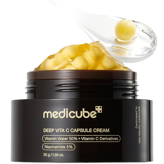 Medicube Capsule Cream With Deep Vitamin C Liposome Vitamin C Golden Capsule| Glow Gel Texture Korean Skincare, 1.94 Oz