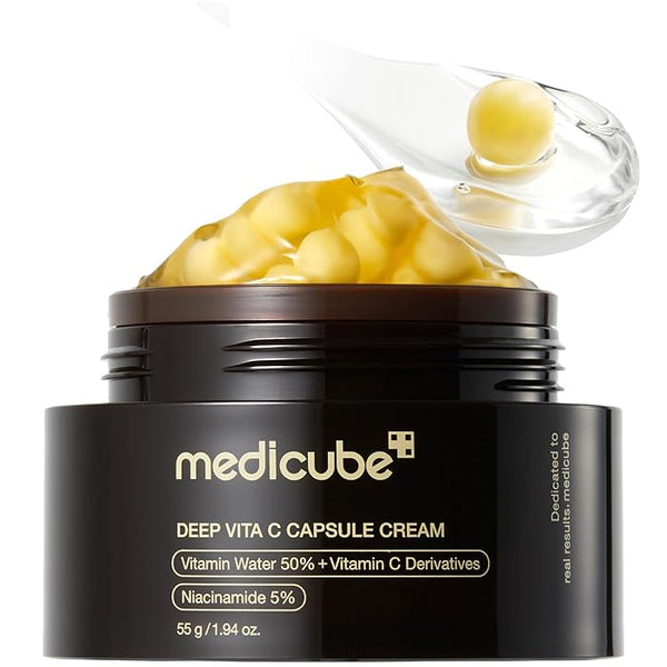 Medicube Capsule Cream With Deep Vitamin C Liposome Vitamin C Golden Capsule| Glow Gel Texture Korean Skincare, 1.94 Oz