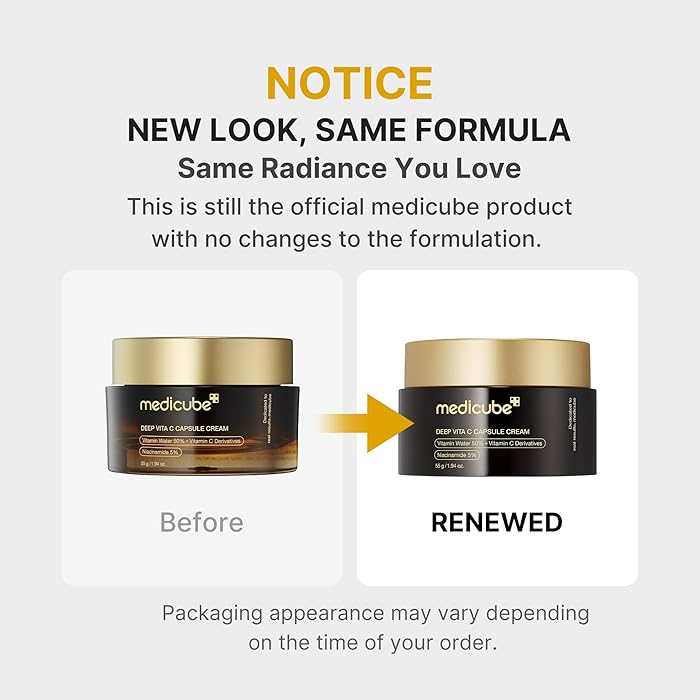 Medicube Capsule Cream With Deep Vitamin C Liposome Vitamin C Golden Capsule| Glow Gel Texture Korean Skincare, 1.94 Oz