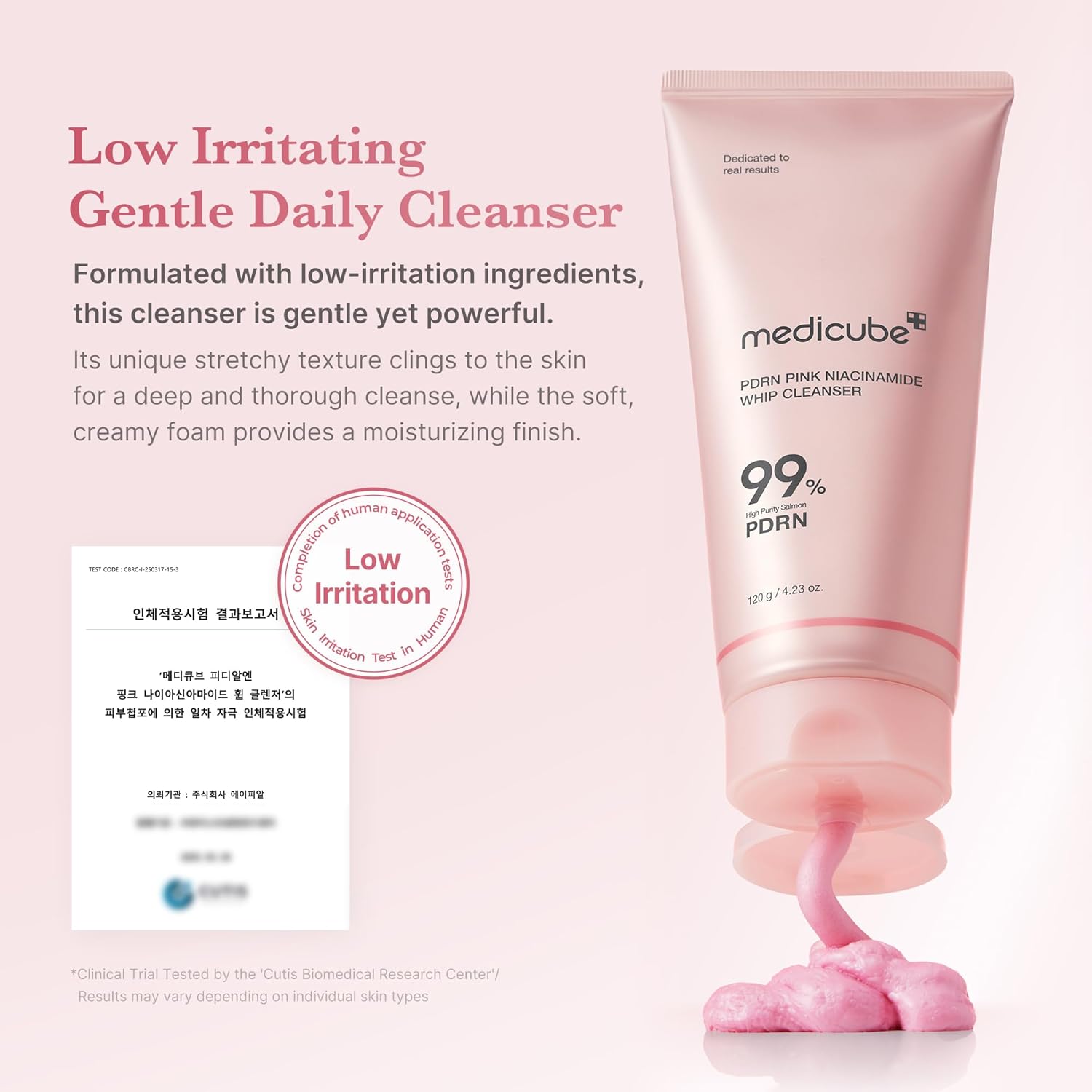 Medicube PDRN Whip Cleanser 120 g | Korean Whipped Foam Facial Cleanser | Gentle Pore‑Care & Skin‑Balancing Daily Cleansing Care