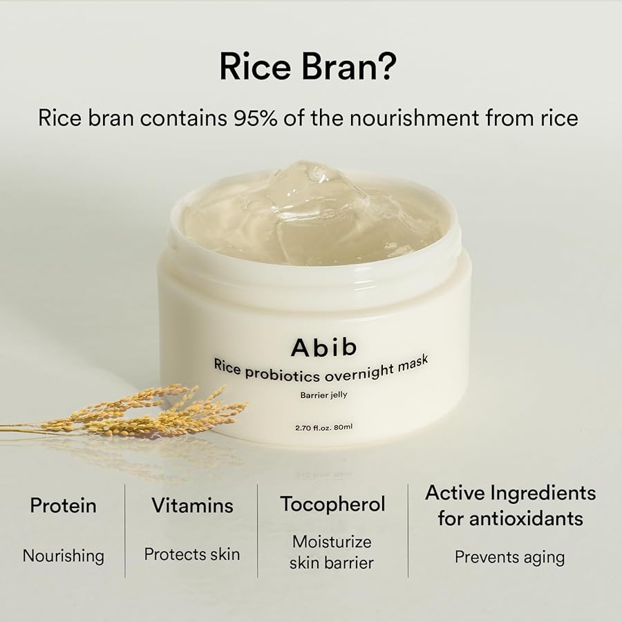 Abib Rice Probiotics Overnight Mask Barrier Jelly 80ml Sleeping Mask. Sleeping Mask For Glass Skin Moisturizing & Slugging Cream