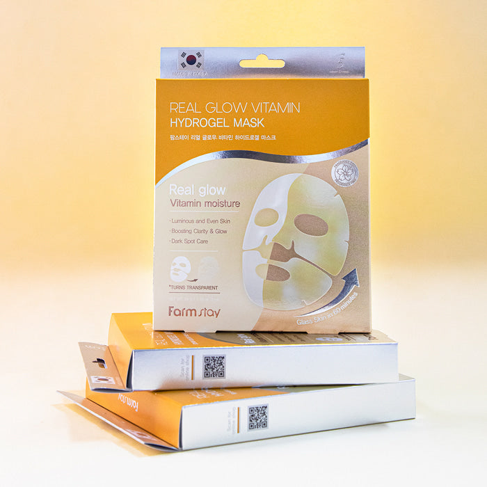 FARM STAY Real Glow Vitamin Hydrogel Mask 5EA