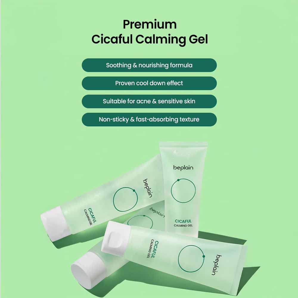 Beplain Cicaful Calming Gel 80 ml | Soothing Gel for Acne-Prone & Sensitive Skin