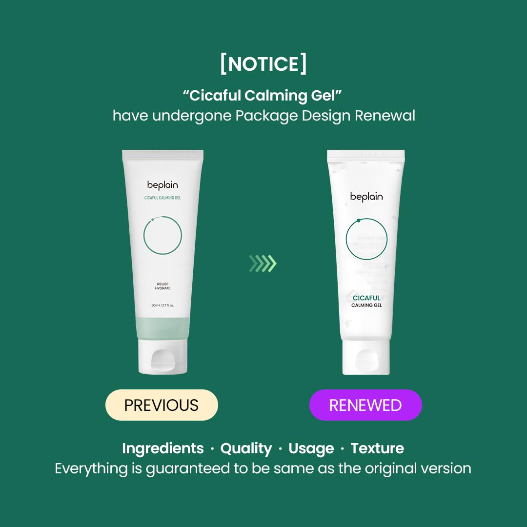 Beplain Cicaful Calming Gel 80 ml | Soothing Gel for Acne-Prone & Sensitive Skin
