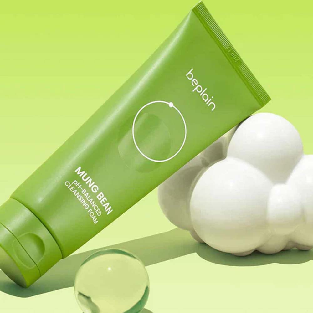 BEPLAIN Mung Bean pH-Balanced Cleansing Foam 160ml – Gentle Korean Face Cleanser