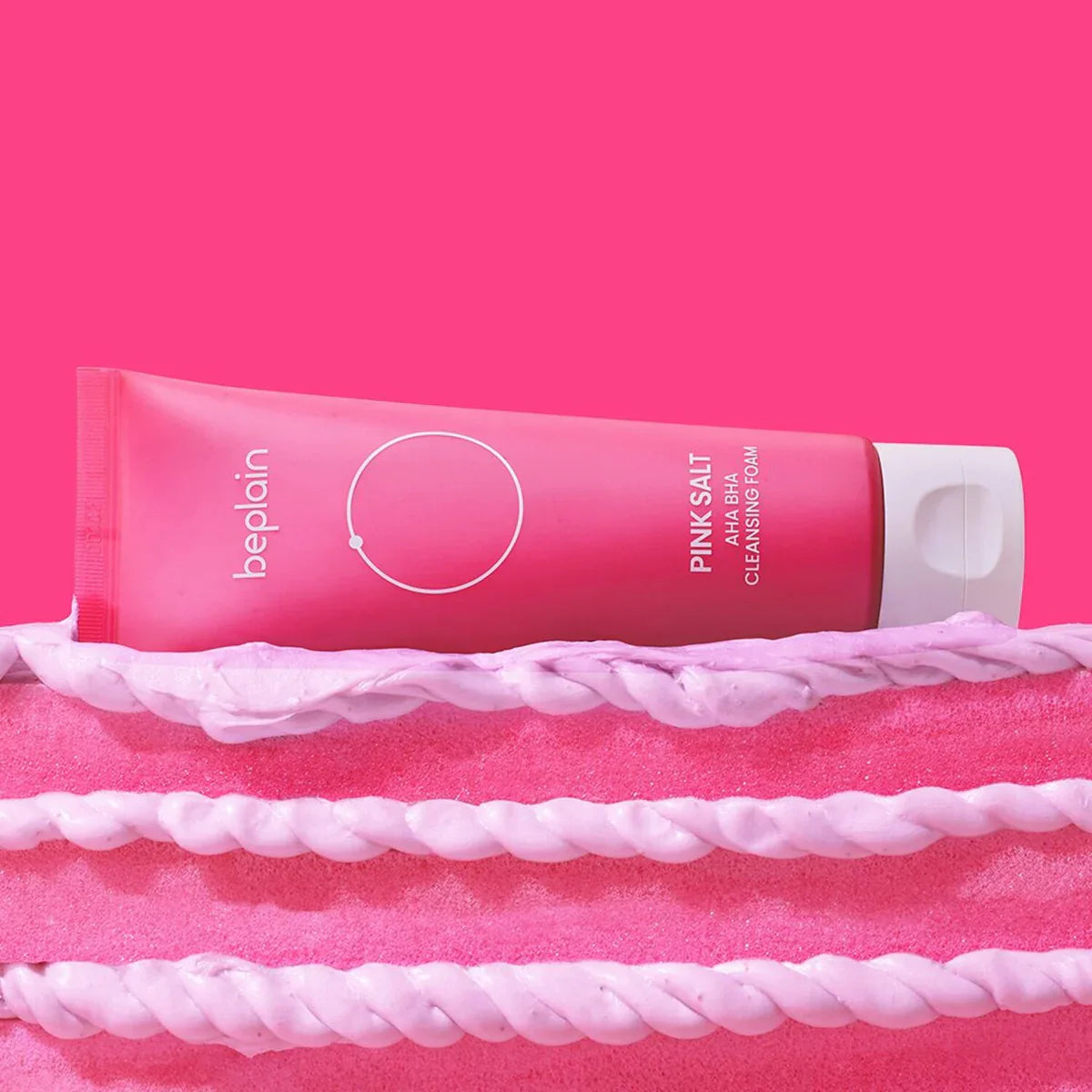 Beplain Pink Salt AHA BHA Cleansing Foam 120ml | Gentle Exfoliating Pore Cleanser