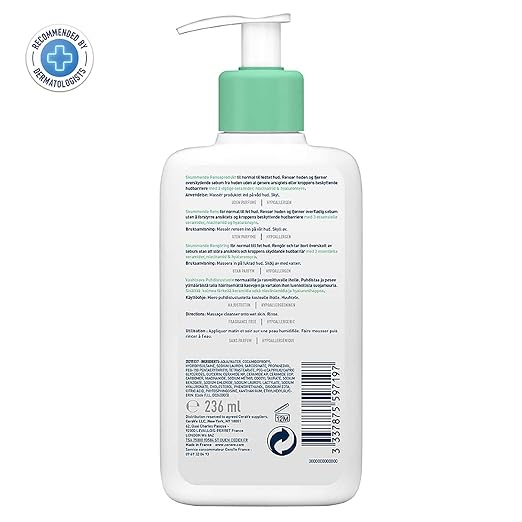 CeraVe Foaming Cleanser 236ml – Gentle Face Wash for Normal to Oily Skin