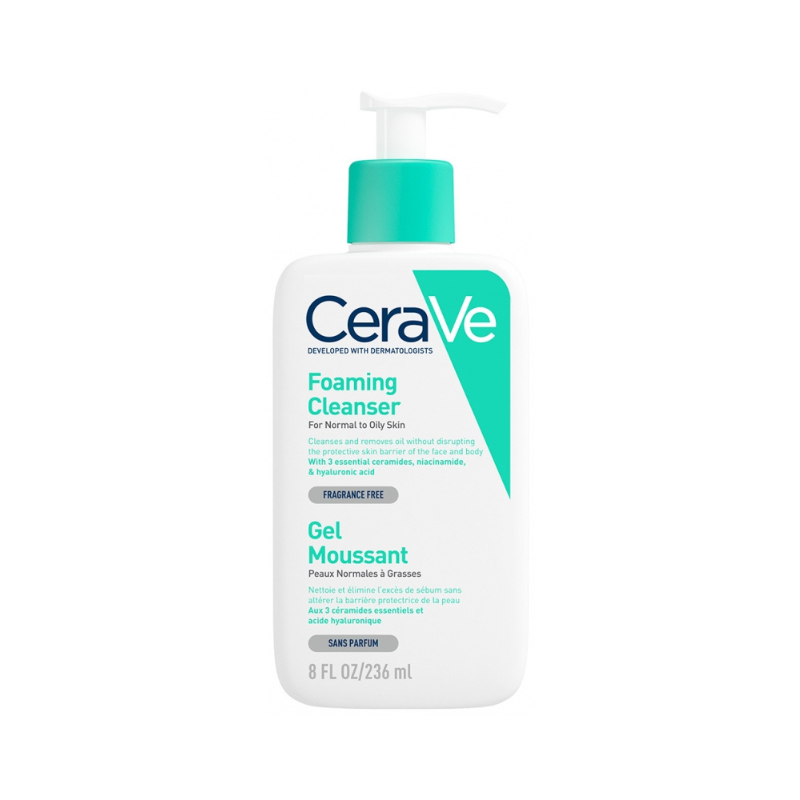 CeraVe Foaming Cleanser 236ml – Gentle Face Wash for Normal to Oily Skin