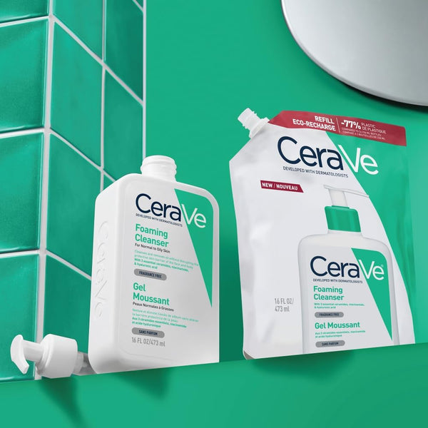 CeraVe Foaming Facial Cleanser 473ml Tube – Face Wash for Normal to Oily Skin