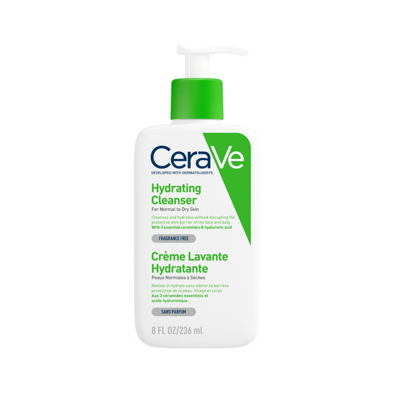 CeraVe Hydrating Cleanser 236ml – Gentle Face Wash for Normal to Dry Skin