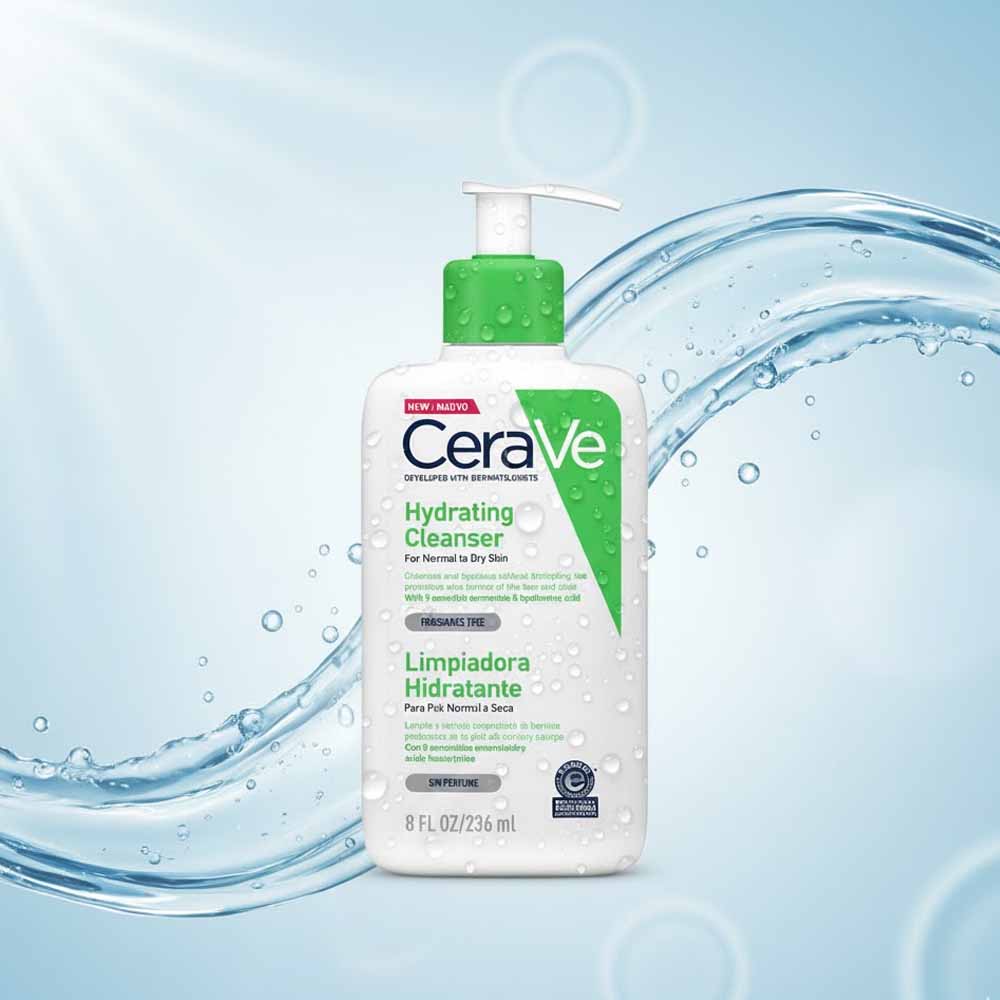 CeraVe Hydrating Cleanser 236ml – Gentle Face Wash for Normal to Dry Skin