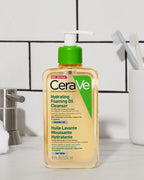 CeraVe Hydrating Foaming Oil Cleanser 236ml – Gentle Oil-to-Foam Face Wash for Dry & Sensitive Skin