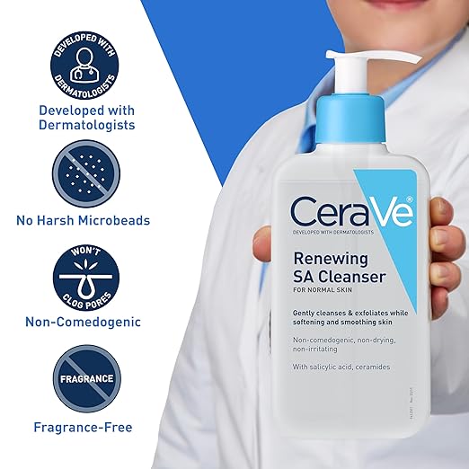 CeraVe SA Smoothing Cleanser 236ml | Salicylic Acid Cleanser for Rough & Bumpy Skin