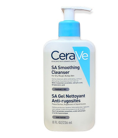 CeraVe SA Smoothing Cleanser 236ml | Salicylic Acid Cleanser for Rough & Bumpy Skin