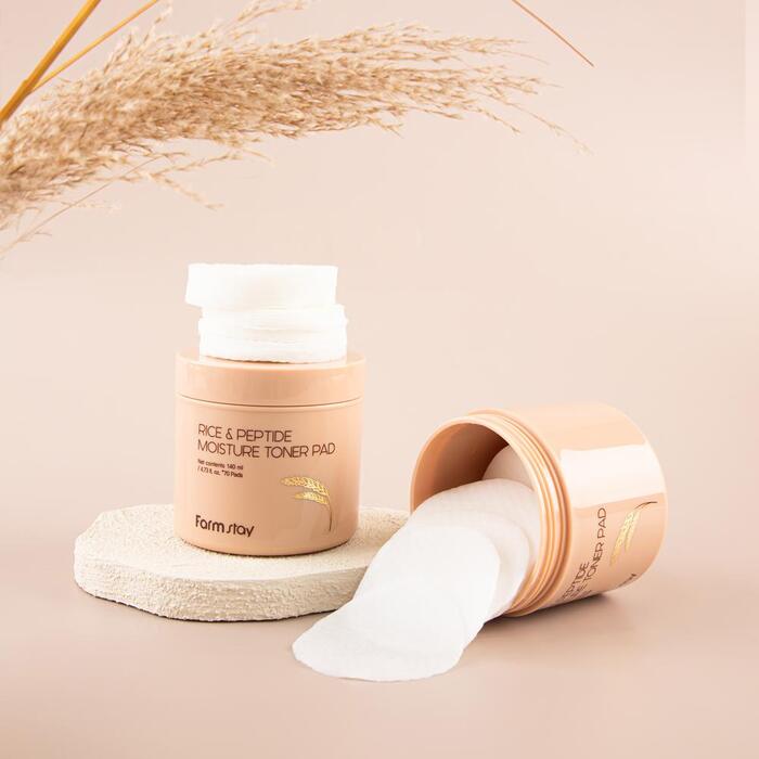 FARM STAY Rice & Peptide Moisture Toner Pad 140ml / 70EA