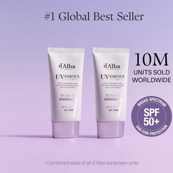 d'Alba Waterfull Tone-Up Sunscreen SPF50+ PA++++ – Brightening UV Protection & Makeup Base (50ml)