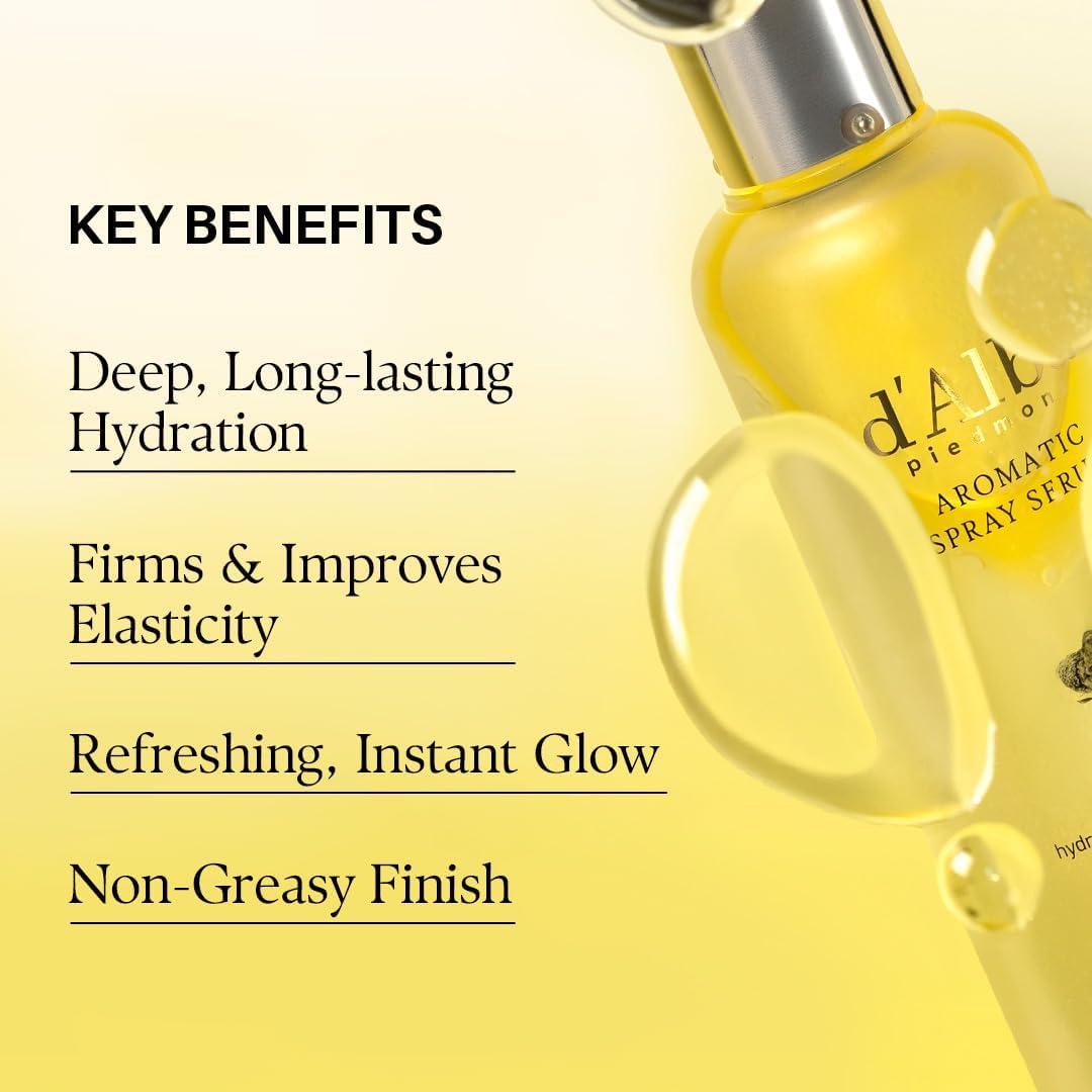 d’Alba White Truffle Aromatic First Spray Serum 60ml – Hydrating Glow Mist & Setting Spray for Radiant Skin