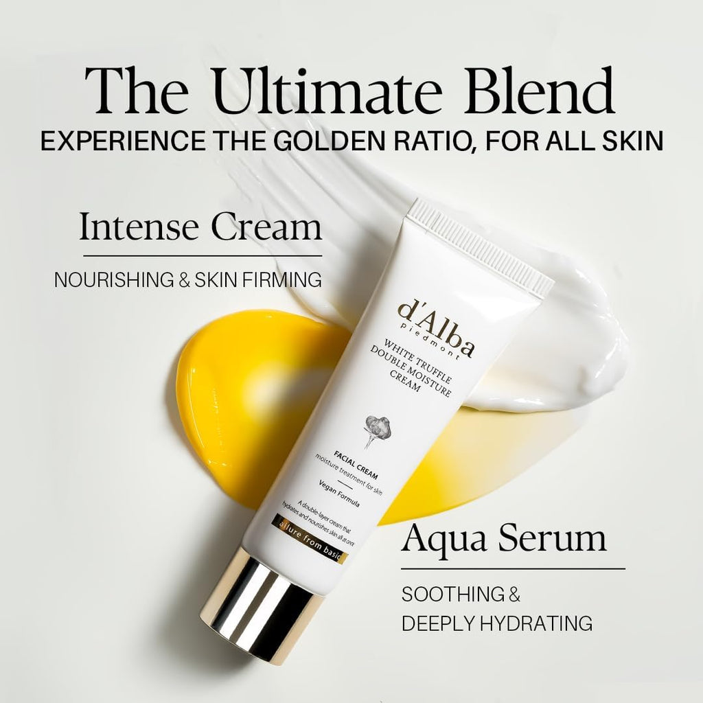 d'Alba White Truffle Double Serum & Cream – 2-in-1 Hydrating & Firming Vegan Korean Skincare (60ml)