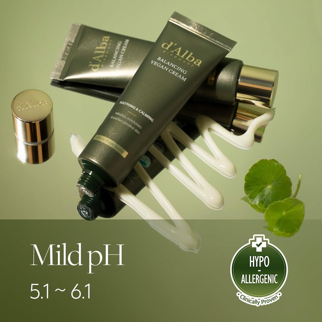 d'alba Piedmont Italian White Truffle Mild Skin Balancing Vegan Cream 55ml, Hydrating and Gentle Moisturizer