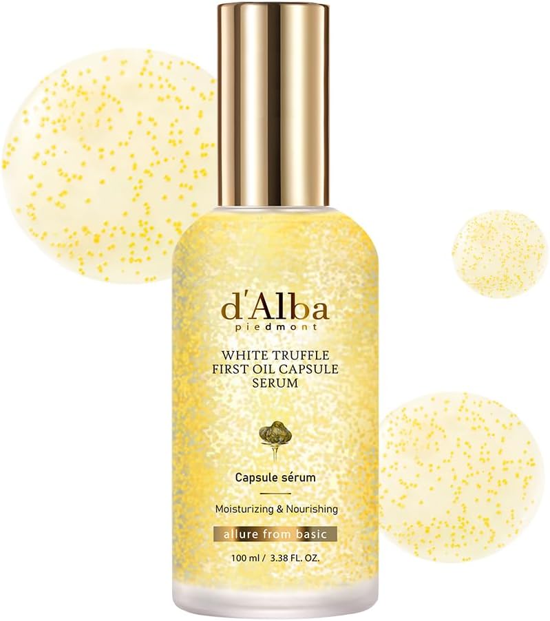 d'Alba White Truffle Oil Capsule Serum – Vitamin Glow Boost Hydrating Korean Skincare (100ml)