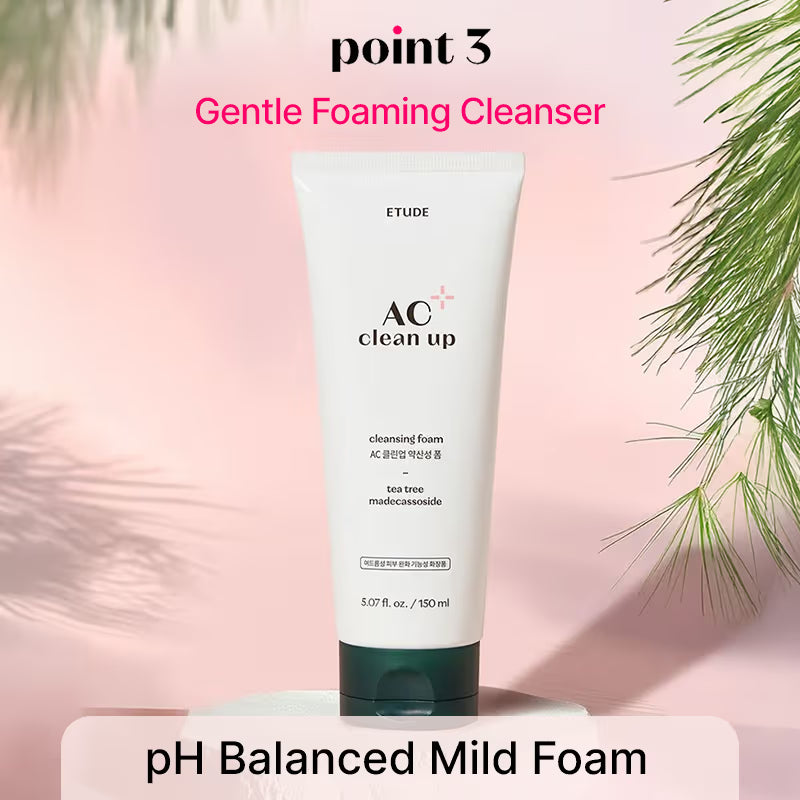 ETUDE AC CLEAN UP CLEANSING FOAM TEA TREE NADECASSOSIDE 150ML