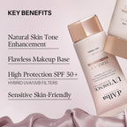 d’Alba Piedmont Italian White Truffle Waterfull Tone-Up Sunscreen SPF 50+ | Vegan Pink Tinted Moisturizer & Brightening Sun Cream