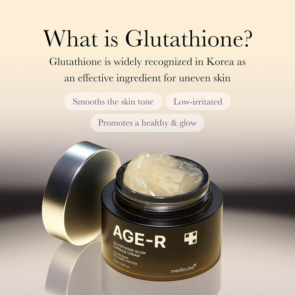 medicube AGE-R Glutathione Glow Capsule Facial Cream - Instant Lifting Moisturizer - Collagen Peptide For Hydrating Glow