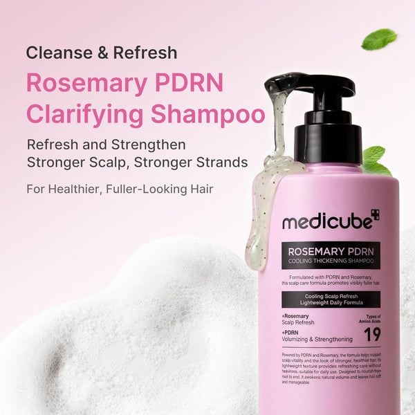 Medicube Rosemary PDRN Cooling Thickening Shampoo 400ml – Clarifying, Volume Boost & Scalp Care Shampoo