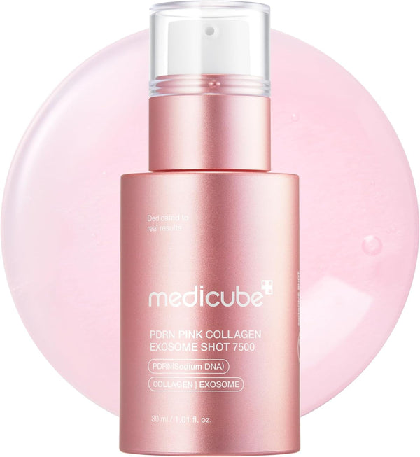 Medicube PDRN Pink Collagen Exosome Shot Serum 7,500 30ml  | Liquid Skin Booster | Uneven Skin Tone, Pore Care, Skin Texture | Korean Skin Care