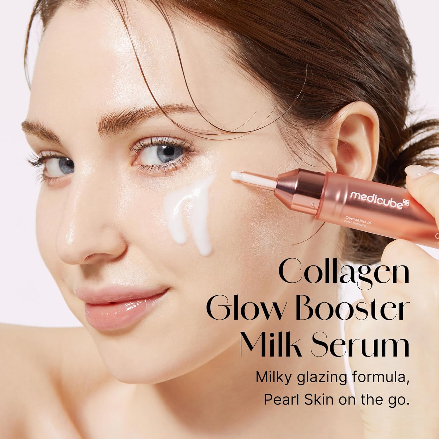 medicube Collagen Glow Booster Milk Serum 15ml - Twist & Click - Radiance & Hydration with Niacinamide, Milk Protein Extract, Hydrolyzed Collagen