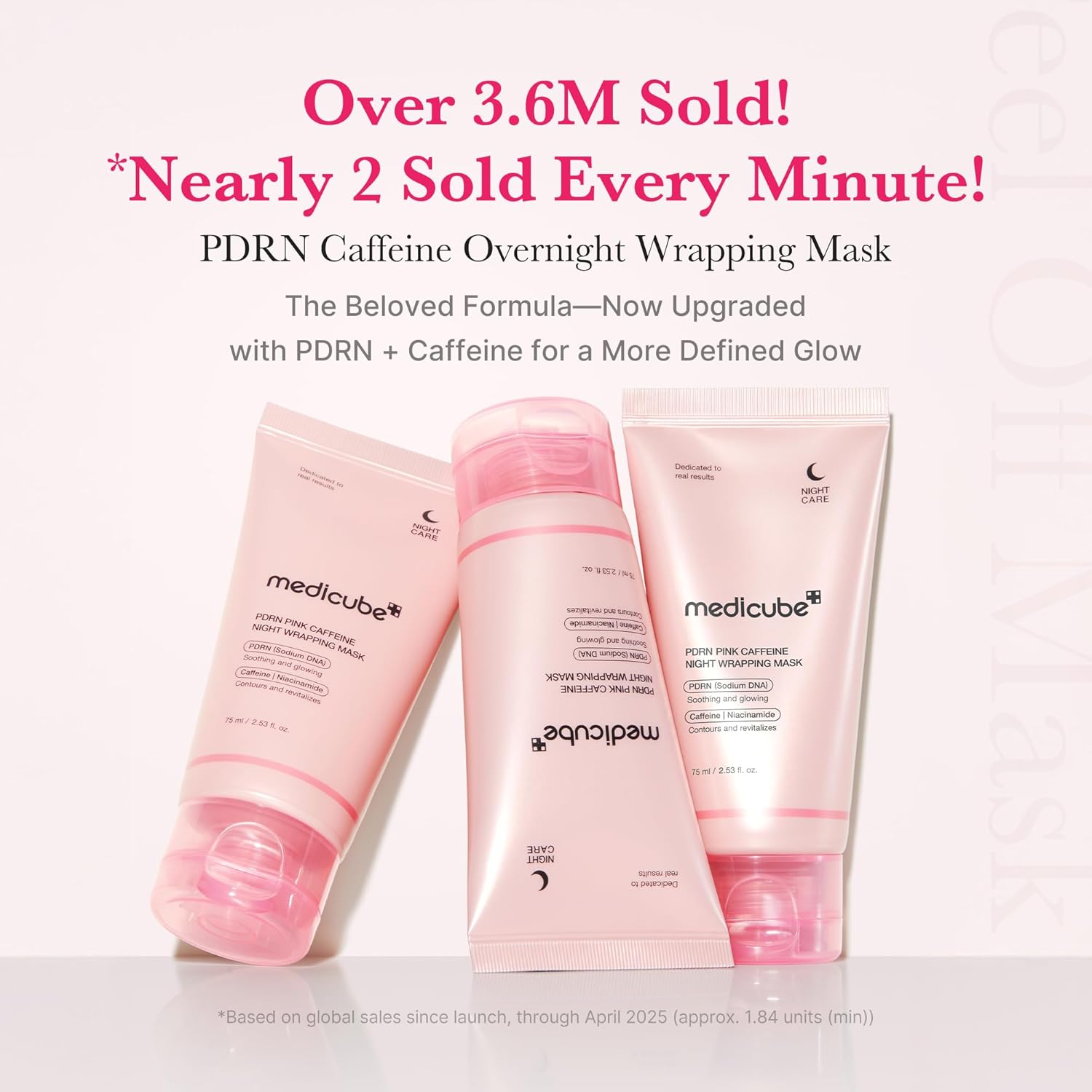Medicube PDRN Caffeine Overnight Wrapping Peel-Off Mask 75ml – Firming, Depuffing & Glass Skin Glow Treatment