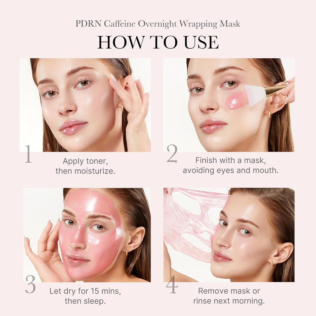 Medicube PDRN Caffeine Overnight Wrapping Peel-Off Mask 75ml – Firming, Depuffing & Glass Skin Glow Treatment