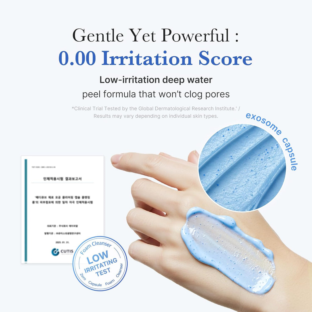 medicube Zero Pore Clear Blue Capsule Facial Cleanser for Skin Texture, Blackhead & Pore Care | AHA, BHA & PHA for Double Cleansing, Daily Gentle Face Wash, Korean Skincare | 120g