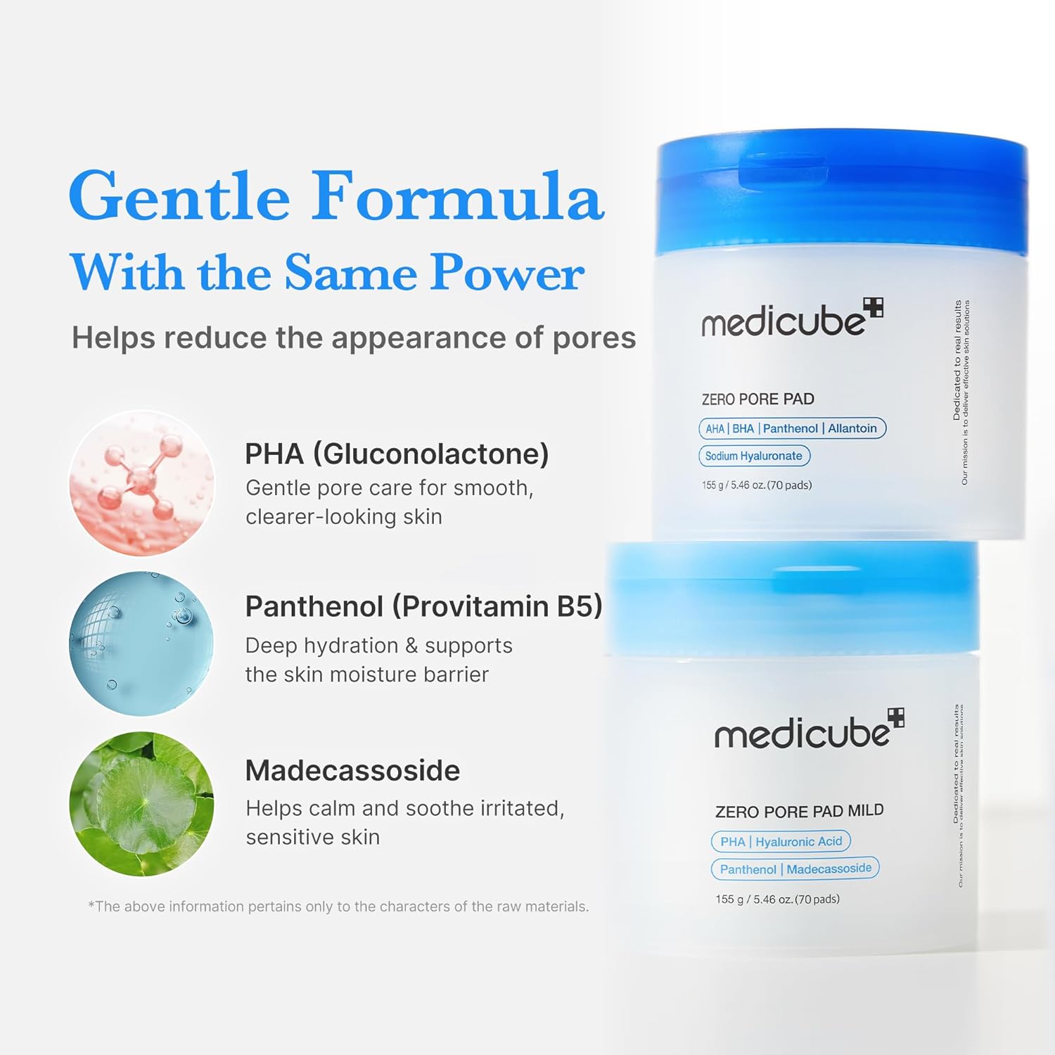 Medicube Zero Pore Pad Mild 155g | Gentle Calming Toner Pads for Exfoliation, Minimizing Pores, and Blackhead Removal with PHA - Ideal for All Skin Types - Korean Skin Care