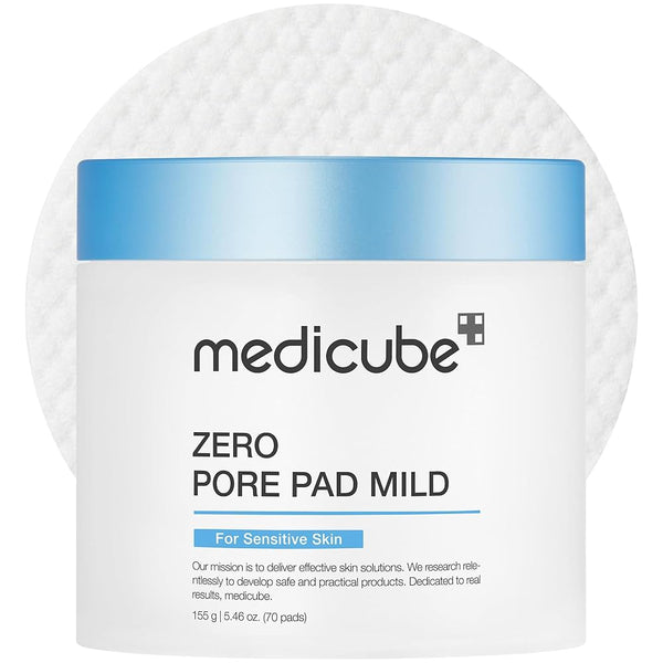 Medicube Zero Pore Pad Mild 155g | Gentle Calming Toner Pads for Exfoliation, Minimizing Pores, and Blackhead Removal with PHA - Ideal for All Skin Types - Korean Skin Care