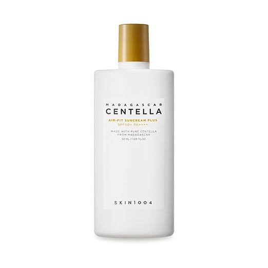 SKIN1004 Madagascar Centella Air-Fit Suncream Plus SPF50+ PA++++ 50ml | Lightweight Korean Sunscreen for Sensitive Skin & High UV Protection
