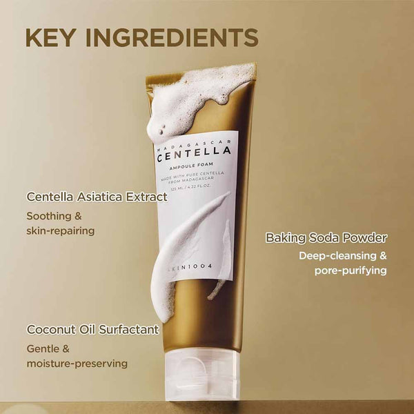 SKIN1004 Madagascar Centella Ampoule Foam 125ml | Gentle Low pH Cleanser for Sensitive & Acne-Prone Skin
