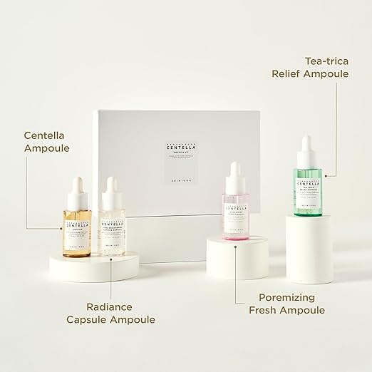 SKIN1004 Madagascar Centella Ampoule Kit | Korean Skincare Set for Sensitive Skin, Hydration & Barrier Repair