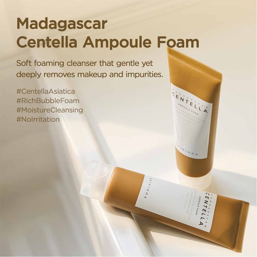SKIN1004 Madagascar Centella Ampoule Foam 125ml | Gentle Low pH Cleanser for Sensitive & Acne-Prone Skin