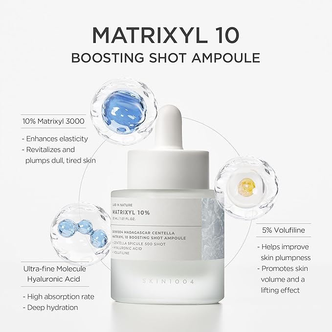 SKIN1004 Lab in Nature Matrixyl 10% Boosting Shot Ampoule 30ml | Peptide Anti-Aging Serum for Firming & Wrinkles