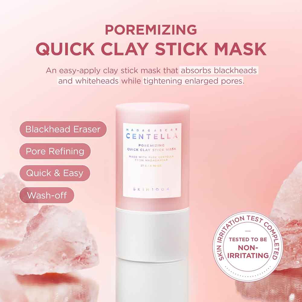 SKIN1004 Madagascar Centella Poremizing Quick Clay Stick Mask 27g | Oil-Control Pore Care Clay Mask