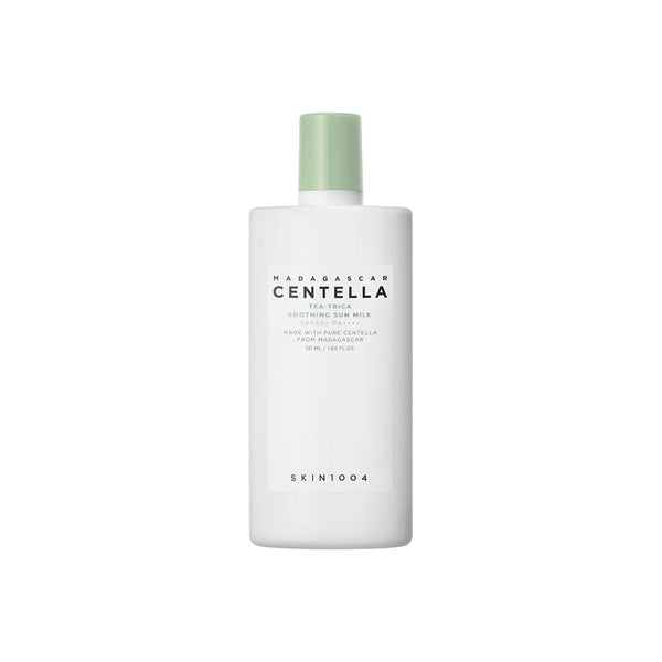 SKIN1004 Madagascar Centella Tea-Trica Soothing Sun Milk SPF50+ PA++++ 50ml | Lightweight Oil-Control Sunscreen for Acne-Prone Skin