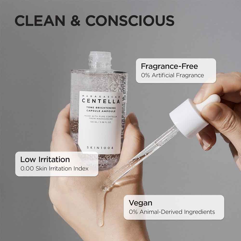 SKIN1004 Madagascar Centella Tone Brightening Capsule Ampoule 100ml – Dark Spot Correcting Centella Serum for Glowing Skin